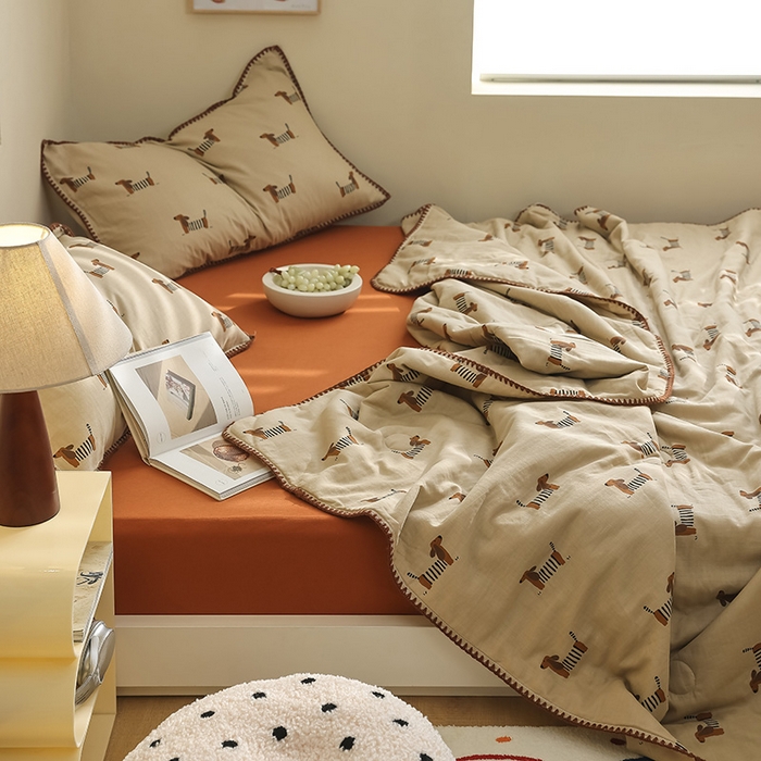 91家纺网 家纺一手货源 找家纺 买家秀 爆款不断货A类母婴级双层纱大豆被子春秋被秋冬被大豆纤维被子被芯空调被20%大豆被子夏被夏凉被 腊肠狗狗1