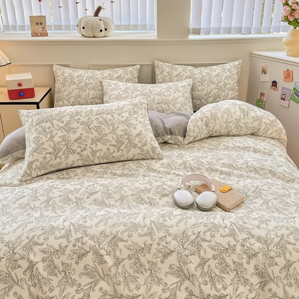 柠馨 2025新款13372全棉印花四件套 麦语