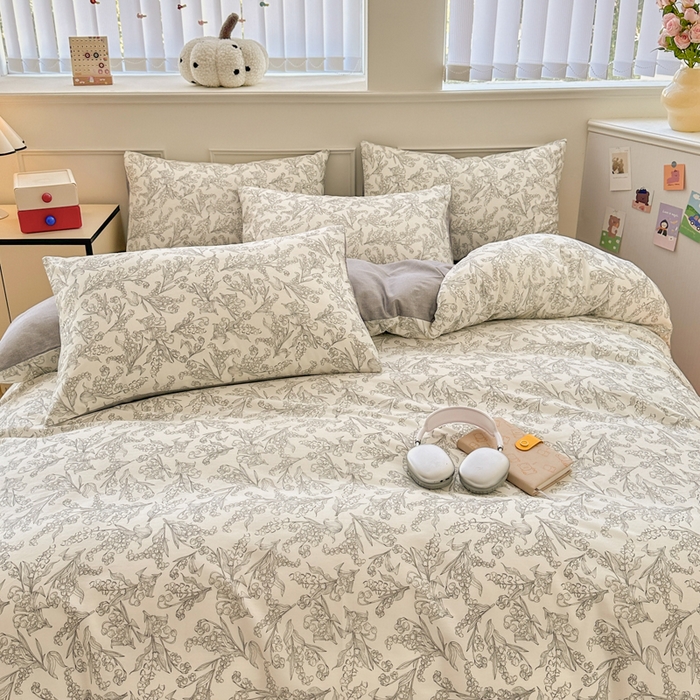 91家纺网 家纺一手货源 找家纺 柠馨 2025新款13372全棉印花四件套 麦语