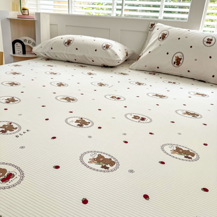 91家纺网 家纺一手货源 找家纺 柠馨 2025新款13372全棉床单床笠枕套被套单品系列-单床笠 卡洛儿