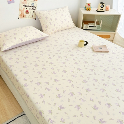 柠馨 2025新款13372全棉床单床笠枕套被套单品系列-单床笠 浅薇