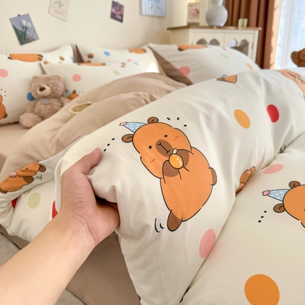 91家纺网 家纺一手货源 找家纺 （总）卡斯诺家纺馆 2025新款水洗云朵棉四件套【下载文件夹包含买家秀】