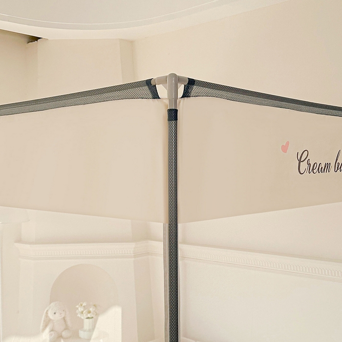 91家纺网 家纺一手货源 找家纺 青竹苑 2025新款三门大版上下布印花外穿坐床蚊帐床笠式防摔方帐 乖乖兔