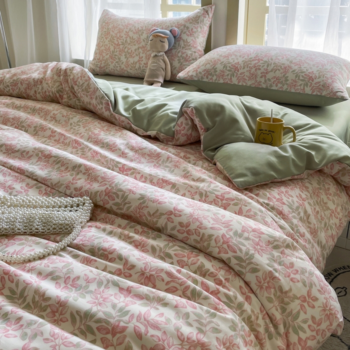 91家纺网 家纺一手货源 找家纺 仟网汇 2025新款针织双层纱AB版四件套 美嘉