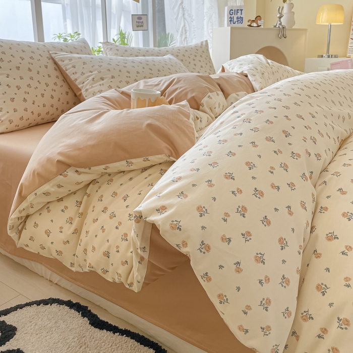 91家纺网 家纺一手货源 找家纺 柠馨 2025新款13372全棉床单床笠枕套被套单品系列-单被套 馥郁