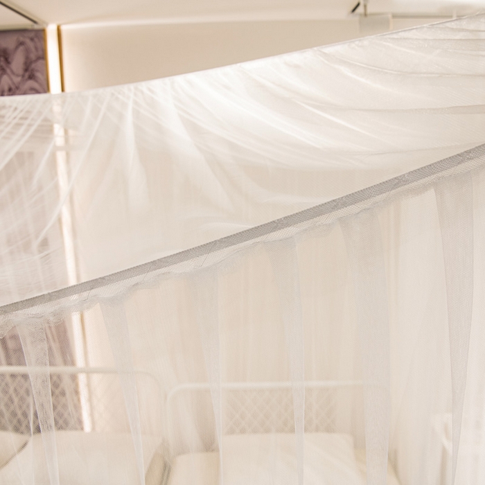 91家纺网 家纺一手货源 找家纺 青竹苑 2025新款万能蚊帐特大床吊顶蚊帐 万能蚊帐-白