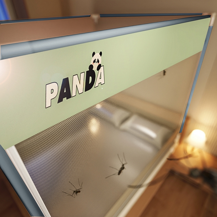 91家纺网 家纺一手货源 找家纺 青竹苑 2025新款烫画外穿防摔坐床蚊帐 熊猫憨憨