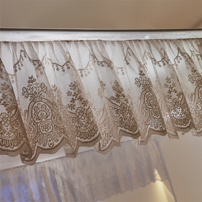 91家纺网 家纺一手货源 找家纺 青竹苑 2025新款花边TU拉链外穿全底坐床蚊帐 月光灰