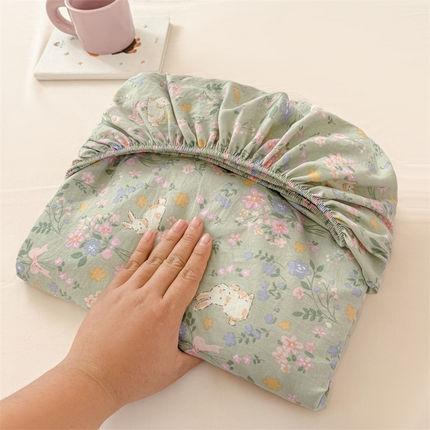 91家纺网 家纺一手货源 找家纺 （总）温眠 2025新款A类亲肤水洗棉可爱卡通印花床笠