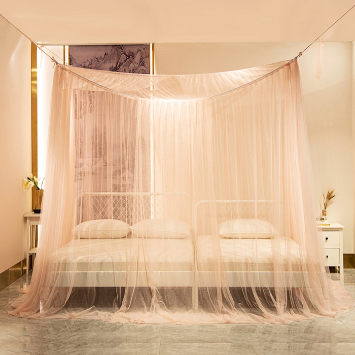 91家纺网 家纺一手货源 找家纺 青竹苑 2025新款万能蚊帐特大床吊顶蚊帐 万能蚊帐-玉