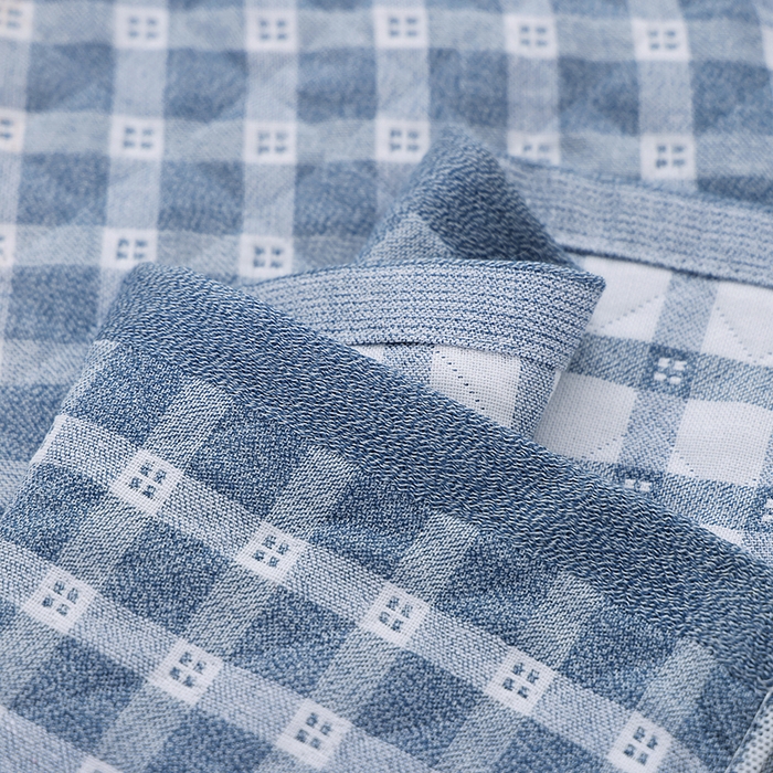 91家纺网 家纺一手货源 找家纺 朴尔家纺-毛巾被 2025新款芬柔AB纱卡通三层纯棉纱布枕巾 星星象-蓝