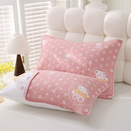 91家纺网 家纺一手货源 找家纺 （总）朴尔家纺-毛巾被 2025新款芬柔AB纱卡通三层纯棉纱布枕巾