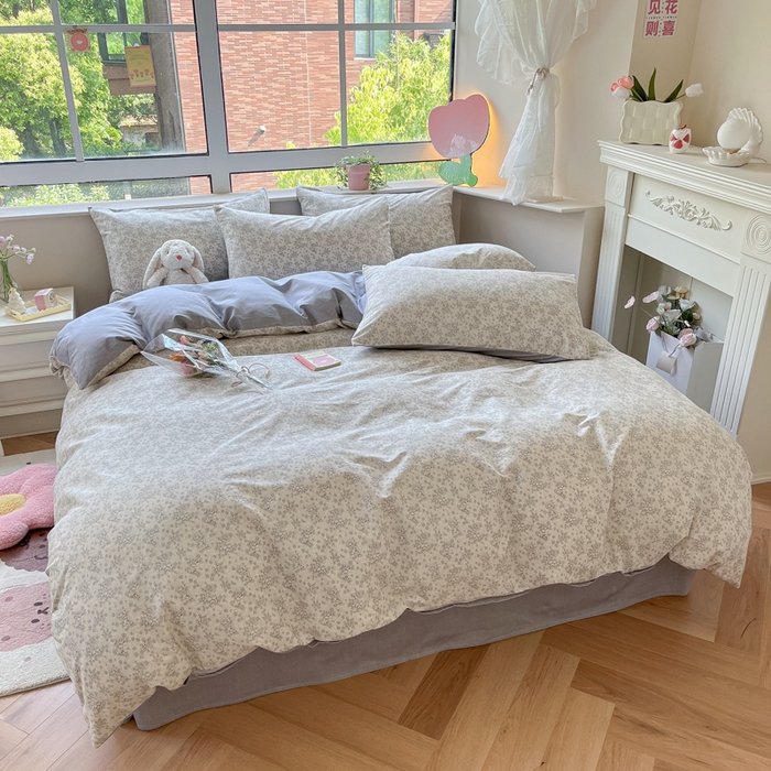 91家纺网 家纺一手货源 找家纺 柠馨 2025新款13372全棉学生三件套单人宿舍三件套四件套 忆南