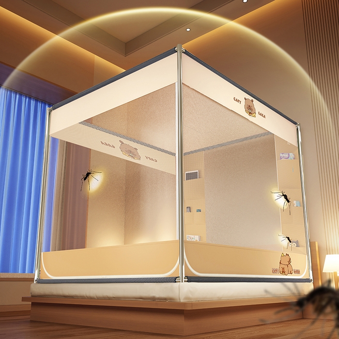 91家纺网 家纺一手货源 找家纺 青竹苑 2025新款口袋款外穿防摔坐床蚊帐 卡皮巴拉