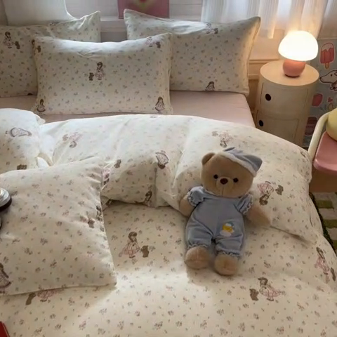 91家纺网 家纺一手货源 找家纺 博雅 2025新款全棉A类双层纱四件套 奇遇秘境