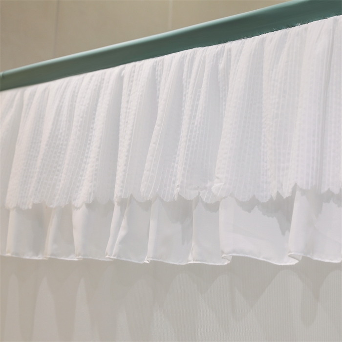 91家纺网 家纺一手货源 找家纺 青竹苑 2025新款双层雪纺边回底外穿坐床 空青色