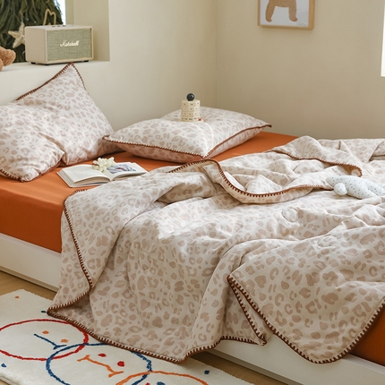 买家秀 爆款不断货A类母婴级双层纱大豆被子春秋被秋冬被大豆纤维被子被芯空调被20%大豆被子夏被夏凉被 粉心豹纹