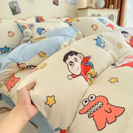 卡斯诺家纺馆 2025新款水洗云朵棉四件套【下载文件夹包含买家秀】 淘气小新
