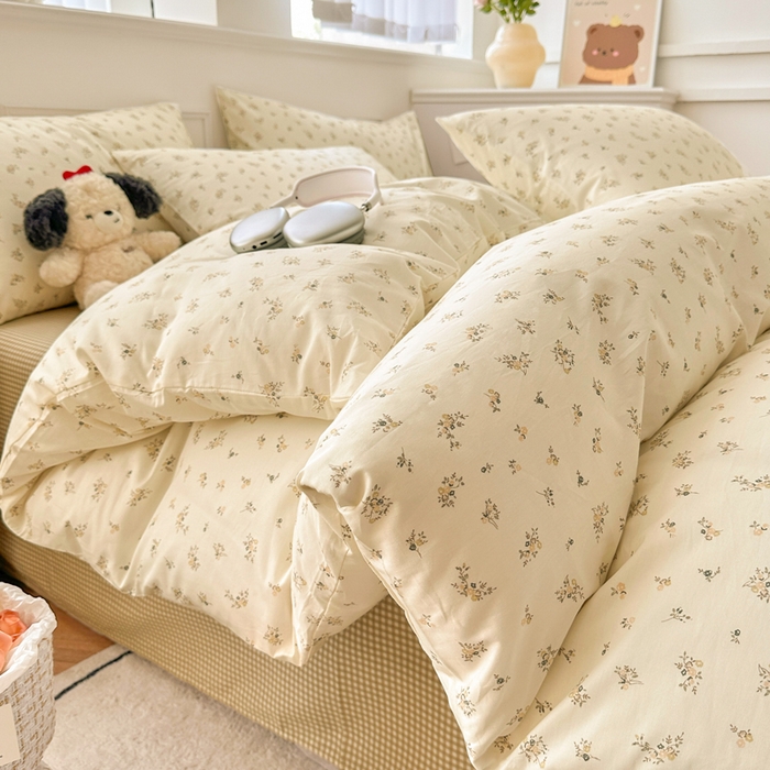 91家纺网 家纺一手货源 找家纺 柠馨 2025新款13372全棉床单床笠枕套被套单品系列-单被套 倾心