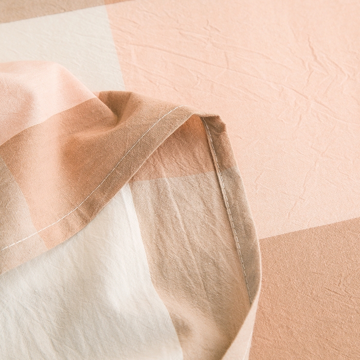 91家纺网 家纺一手货源 找家纺 柠萌家居 2025新款无印风全棉色织A类母婴级纯棉水洗棉床单 玉大格