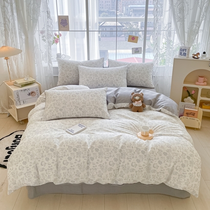 柠馨 2025新款13372全棉学生三件套单人宿舍三件套四件套 可爱森林