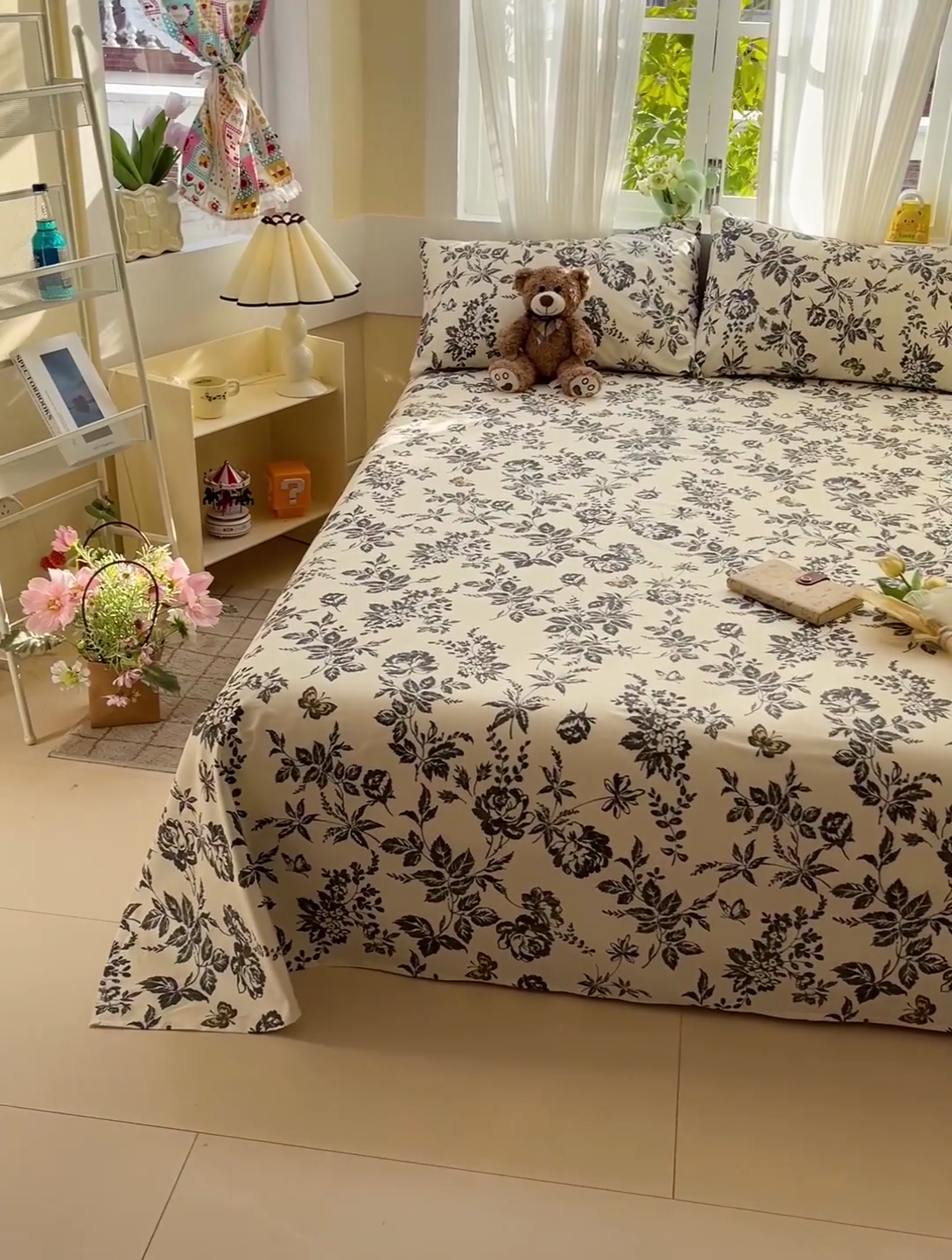 91家纺网 家纺一手货源 找家纺 名兮家居 2025新款13372全棉印花四件套单品系列-单床单 赫本