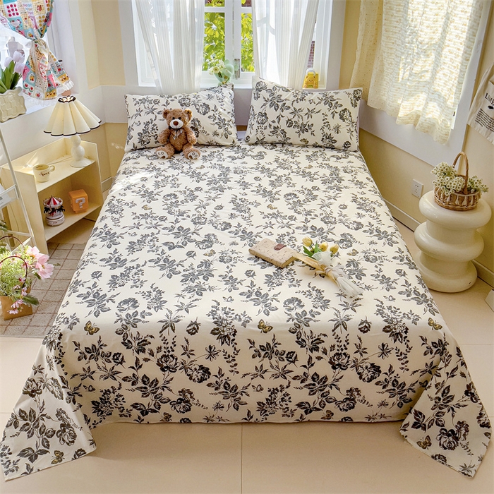 91家纺网 家纺一手货源 找家纺 名兮家居 2025新款13372全棉印花四件套单品系列-单床单 赫本