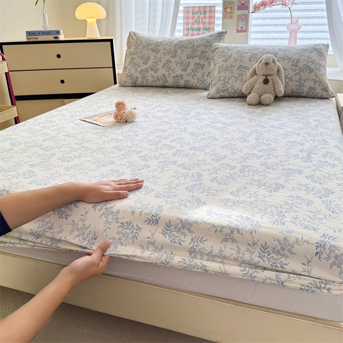 91家纺网 家纺一手货源 找家纺 多品家纺 2025新款超柔水洗云朵棉单品床笠 挪威森林