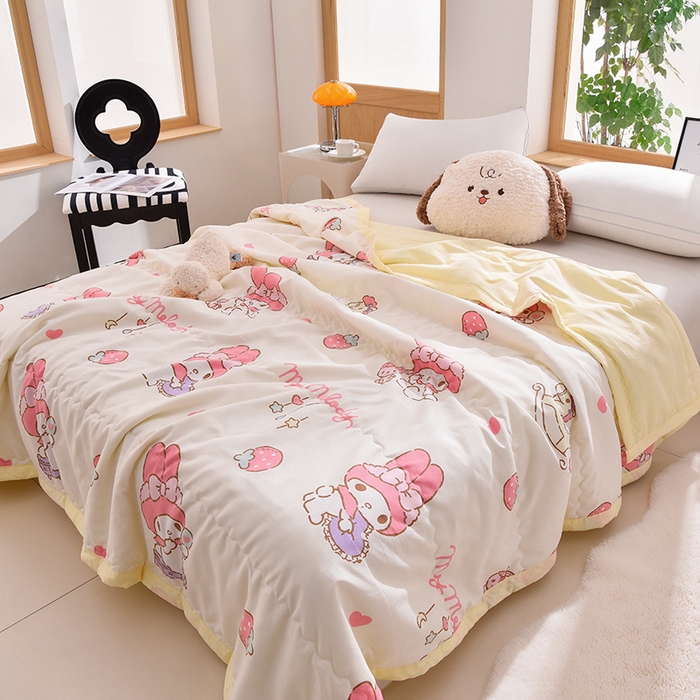 91家纺网 家纺一手货源 找家纺 艾兜坊 2025新款三丽鸥亲肤原棉夏被 星月美乐蒂