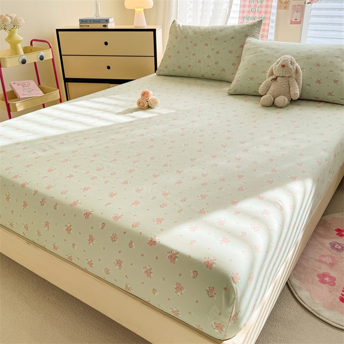 91家纺网 家纺一手货源 找家纺 多品家纺 2025新款超柔水洗云朵棉单品床笠 半夏