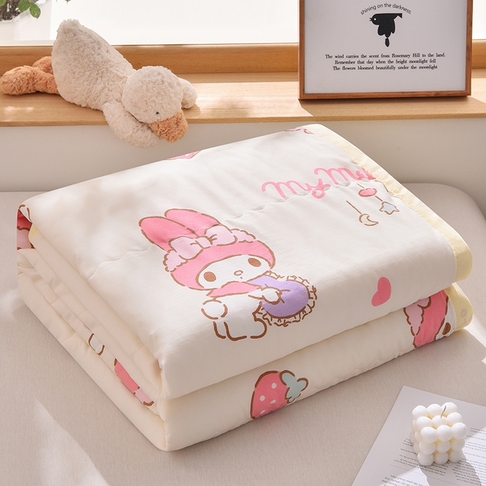 91家纺网 家纺一手货源 找家纺 艾兜坊 2025新款三丽鸥亲肤原棉夏被 星月美乐蒂