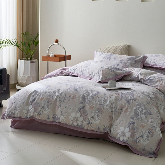 91家纺网 家纺一手货源 找家纺 橙艺家居 2025新款臻品柔棉印花四件套 露娜-玉