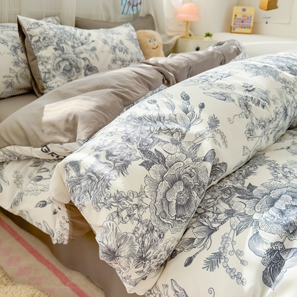 宏源家纺 2025新款A类水洗云朵棉单被套 格罗伊