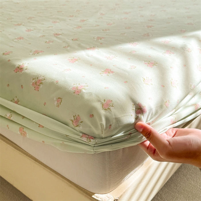 91家纺网 家纺一手货源 找家纺 多品家纺 2025新款超柔水洗云朵棉单品床笠 半夏