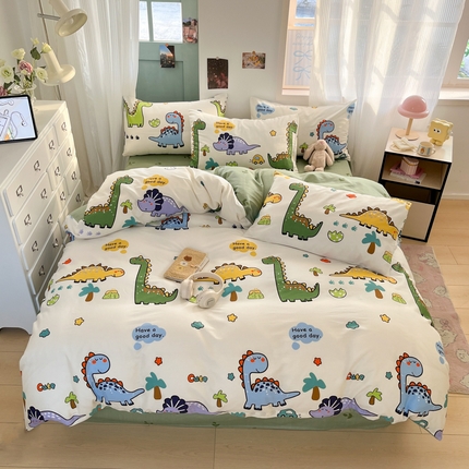 寻米 2025新款13070全棉印花四件套系列 恐龙乐园