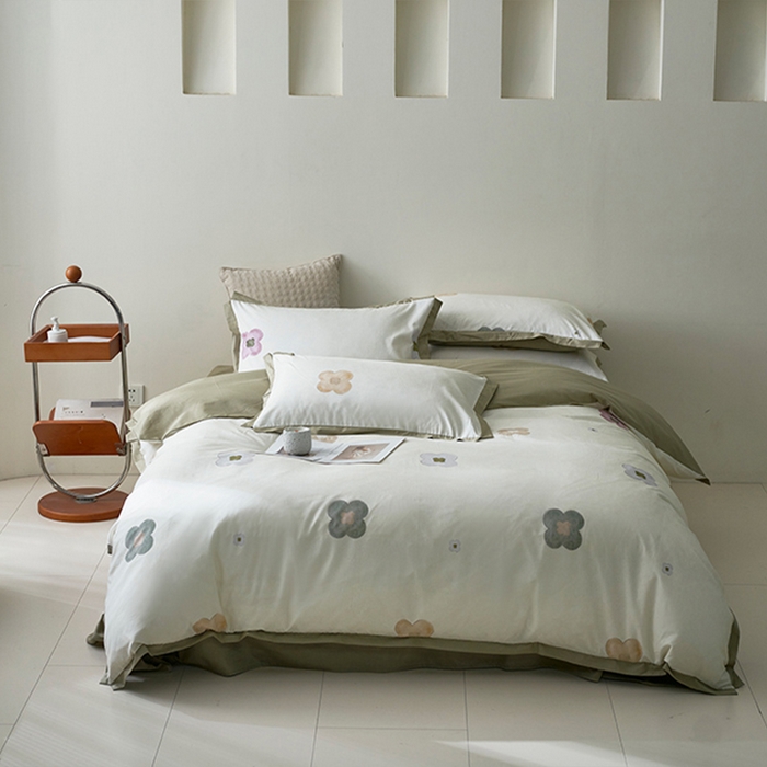 91家纺网 家纺一手货源 找家纺 橙艺家居 2025新款臻品柔棉印花四件套 芷若