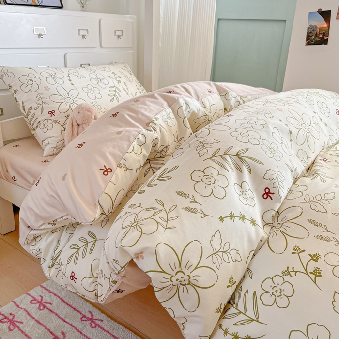 91家纺网 家纺一手货源 找家纺 寻米 2025新款13070全棉水洗棉学生三件套 巴洛克暖阳