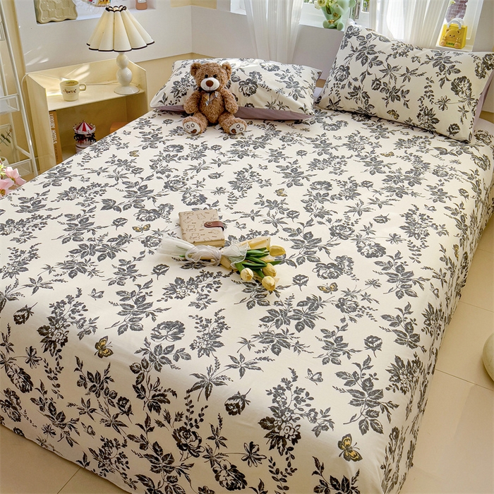 91家纺网 家纺一手货源 找家纺 名兮家居 2025新款13372全棉印花四件套单品系列-单床单 赫本