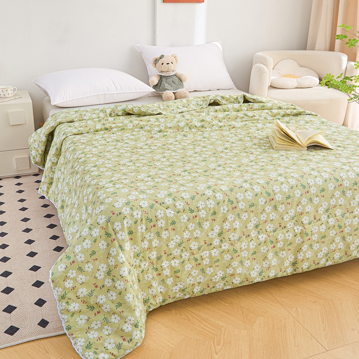 91家纺网 家纺一手货源 找家纺 首爱小清新印花里外全棉夏被纱布夏被纯棉夏被棉花被夏凉被空调被子儿童夏被 夏至