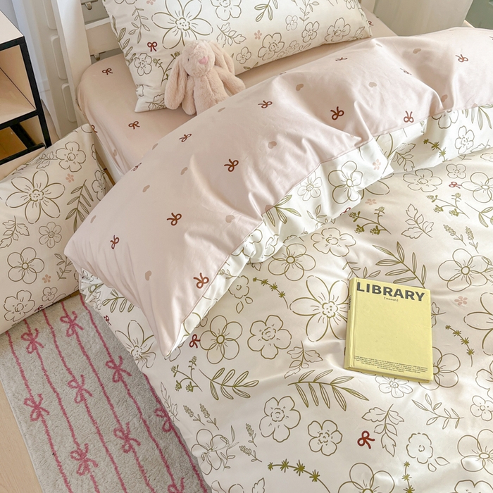 91家纺网 家纺一手货源 找家纺 寻米 2025新款13070全棉水洗棉学生三件套 巴洛克暖阳