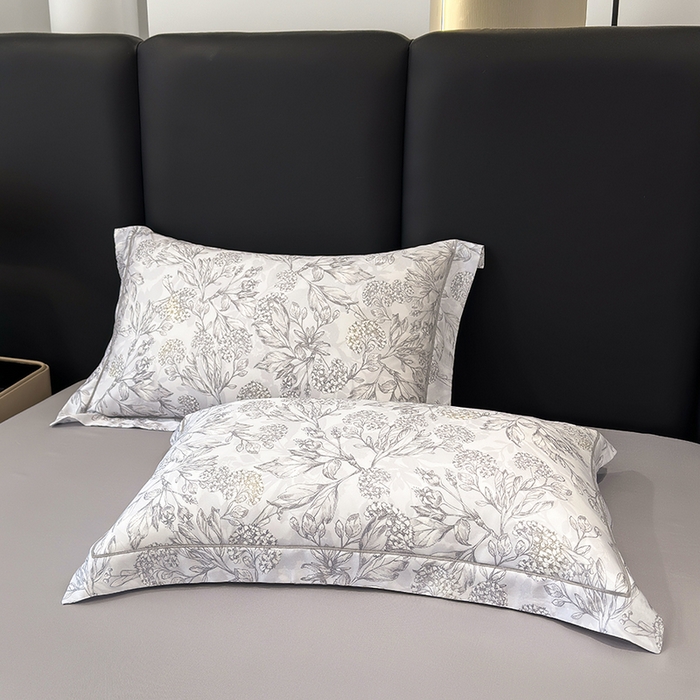 91家纺网 家纺一手货源 找家纺 娇逸家居 2025新款50支印花莱赛尔天丝夏被镂空款花边夏凉被 觅丘-灰