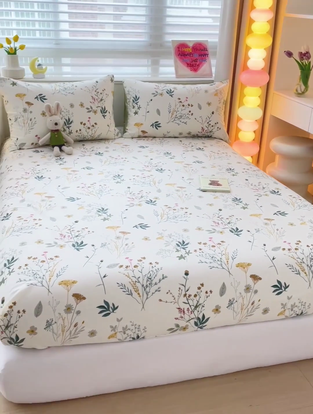 91家纺网 家纺一手货源 找家纺 名兮家居 2025新款13372全棉印花四件套单品系列-单床笠 东篱