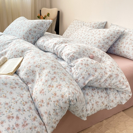 91家纺网 家纺一手货源 找家纺 （总）欧尚 2025新款有氧针织双层纱四件套