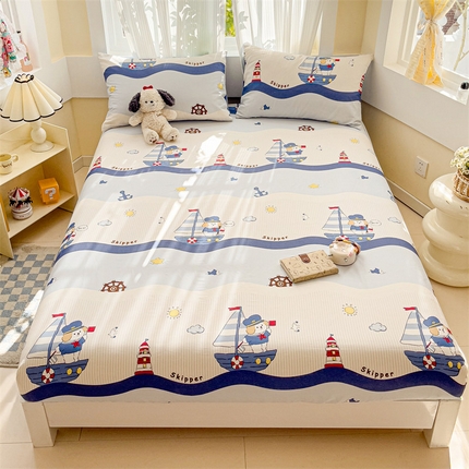名兮家居 2025新款13372全棉印花四件套单品系列-单床笠 远航