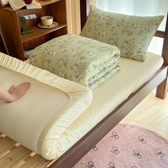 91家纺网 家纺一手货源 找家纺 寻米 2025新款A类全棉双层纱学生三件套 乐枝