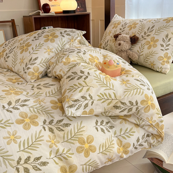 91家纺网 家纺一手货源 找家纺 寻米 2025新款A类全棉双层纱学生三件套 初夏