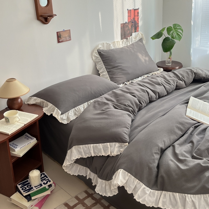 91家纺网 家纺一手货源 找家纺 慕澄家纺 2025新款中古风法式蕾丝复古四件套 密语