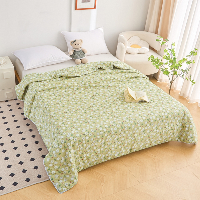 91家纺网 家纺一手货源 找家纺 首爱小清新印花里外全棉夏被纱布夏被纯棉夏被棉花被夏凉被空调被子儿童夏被 夏至