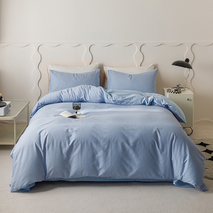 91家纺网 家纺一手货源 找家纺 （总）女子家纺 2025新款全棉贡缎提花60支小清新四件套