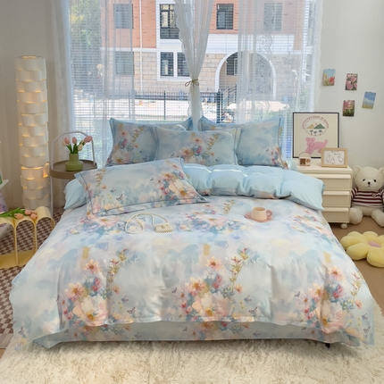 91家纺网 家纺一手货源 找家纺 （总）优质买家秀热卖不断货A类母婴级卡通花卉儿童纯棉全棉床单纯棉全棉床笠全棉纯棉床单全棉13372四件套